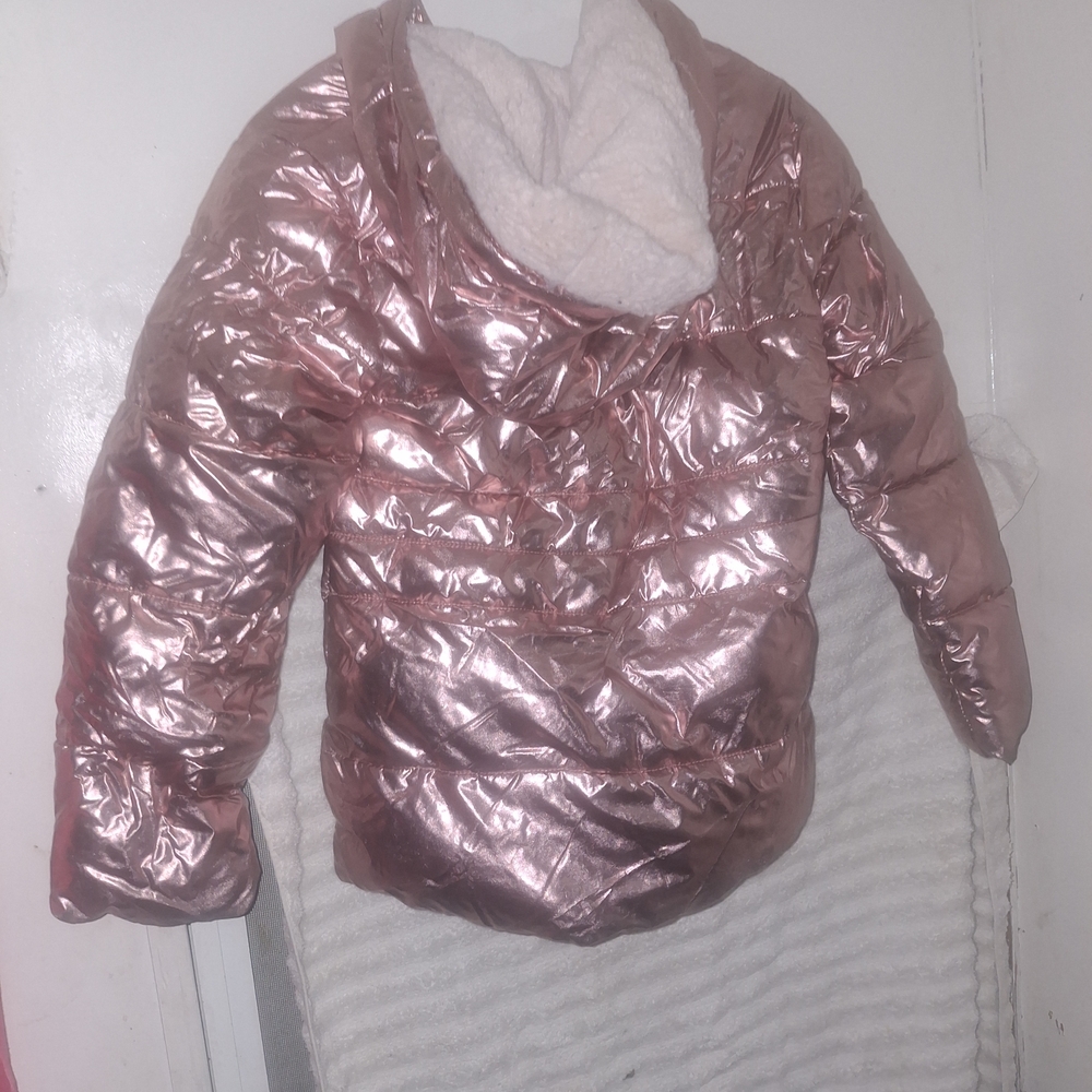 Wonder Nation Metallic Pink Puffer Jacket - Picture 2 of 3